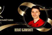 Berat Gjimshiti shpallet “Lojtari i Vitit i Kombëtares” për të dytin vit radhazi