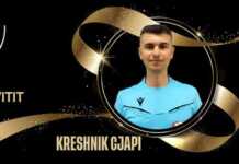 Kreshnik Cjapi shpallet “Arbitri i Vitit 2025” në mbrëmjen gala “Topi i Artë”