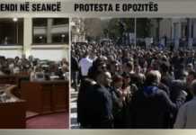 “Hiqni imunitetin e Ballukut” – Protestuesit mblidhen para Kuvendit gjatë seancës për çështjen e ish-zv.kryeministres