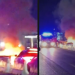 Aksident i rëndë pranë QTU-së, një automjet merr flakë pas përplasjes