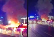 Aksident i rëndë pranë QTU-së, një automjet merr flakë pas përplasjes