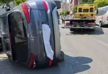 Aksident në Durrës, përmbyset Hyundai Tucson që po dërgonte një vajzë në spital